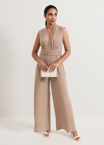 Phase Eight Petite Brea Jumpsuit Beige USA | 2189436-WI